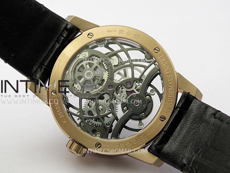 Code 11.59 26600OR RG APPF Best Edition Black Skeleton Dial On Black Leather Strap Asian Tourbillon